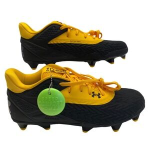 Under Armour Yard MT TPU 3.0 Baseball Cleats Yellow Black Mens 10.5 3027449-002